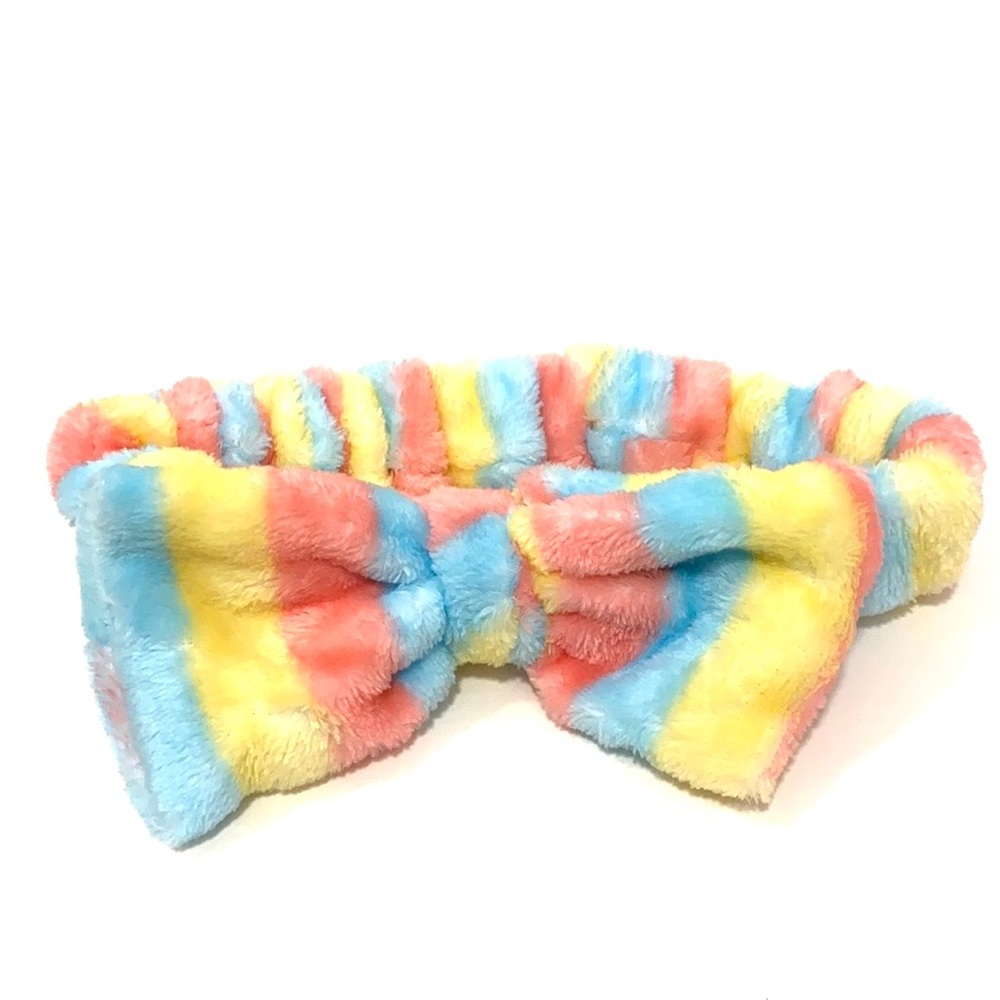 Spa Headband Striped Pink Blue Makeup Hair Band